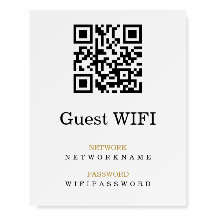 Wifi-Kennwort und Personalisierter QR-Code für das
