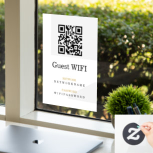 Wifi-Kennwort und Personalisierter QR-Code für das Fensteraufkleber
