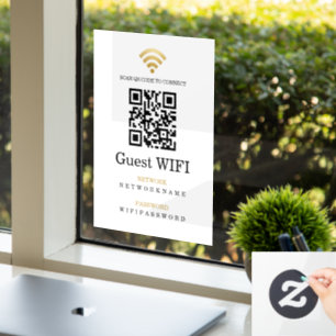 Wifi-Kennwort und Personalisierter QR-Code für das Fensteraufkleber