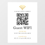 Wifi-Kennwort und Personalisierter QR-Code für das Fensteraufkleber (Blatt)