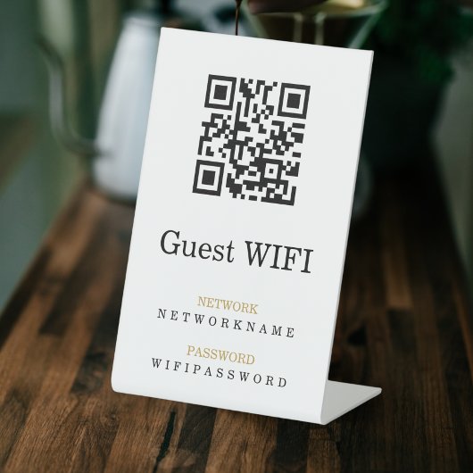 Wifi-Kennwort und Personalisierter QR-Code für das Sockelschild