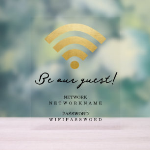 WiFi-Kennwort und Personalisiertes Netzwerk Acrylschild