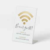 WiFi-Kennwort und Personalisiertes Netzwerk Sockelschild (Vorderseite)