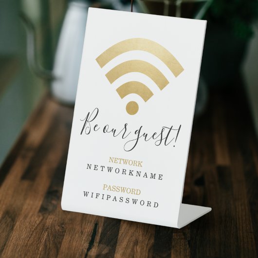 WiFi-Kennwort und Personalisiertes Netzwerk Sockelschild