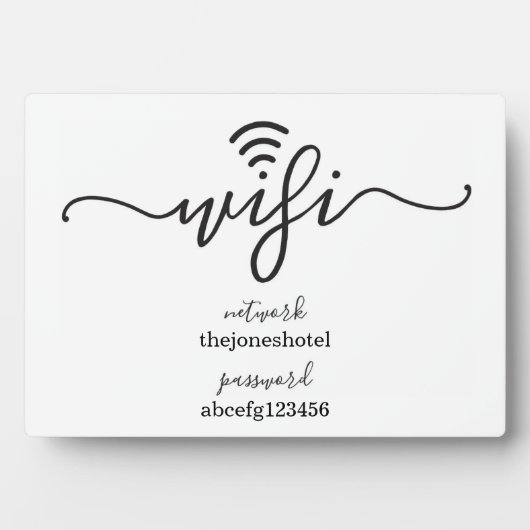 WiFi-Kennwortsignatur | Einfach richtig Fotoplatte (Vorderseite)