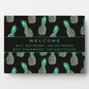 WiFi-Kennwortsignatur Tropische Ananas Fotoplatte