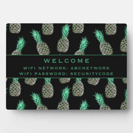 WiFi-Kennwortsignatur | Tropische Ananas Fotoplatte (Vorderseite)