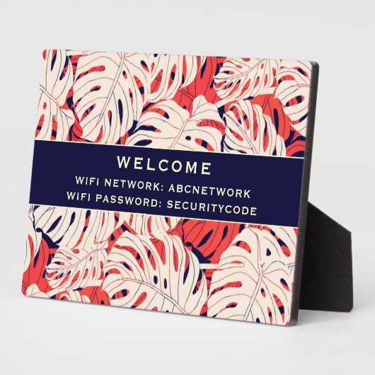 WiFi-Kennwortsignatur | Tropische Palmen Blätter P Fotoplatte (Seite)