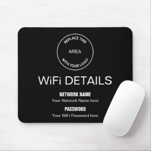WiFi-Logos für Unternehmen Büroschreibtisch schwar Mousepad