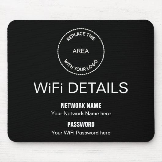 WiFi-Logos für Unternehmen Büroschreibtisch schwar Mousepad (Vorne)