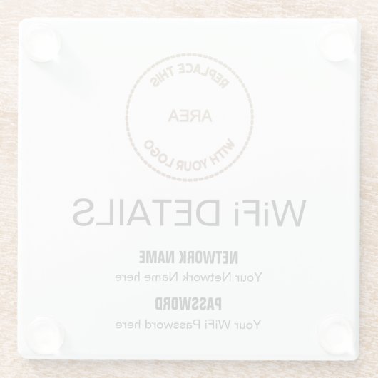 WiFi-Logos im Arbeitsbereich Glasuntersetzer (Rückseite)