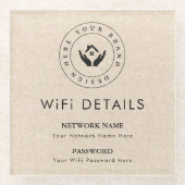 WiFi-Logos im Arbeitsbereich Glasuntersetzer (Vorderseite)