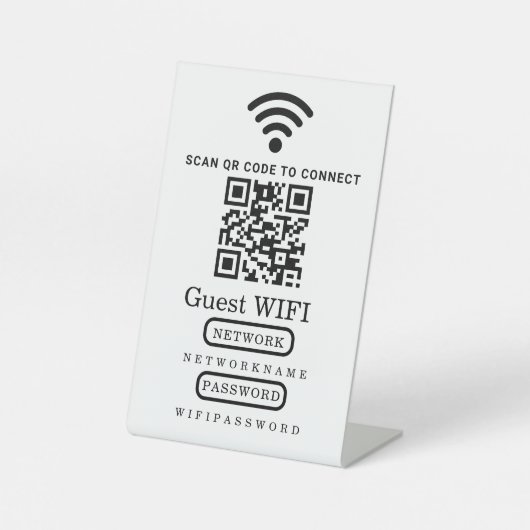WiFi / Menü-QR-Code-Schild Sockelschild (Vorderseite)