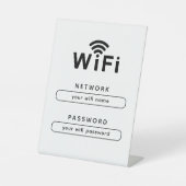 WIFI Name and Password Simple Table Top Sign Sockelschild (Vorderseite)