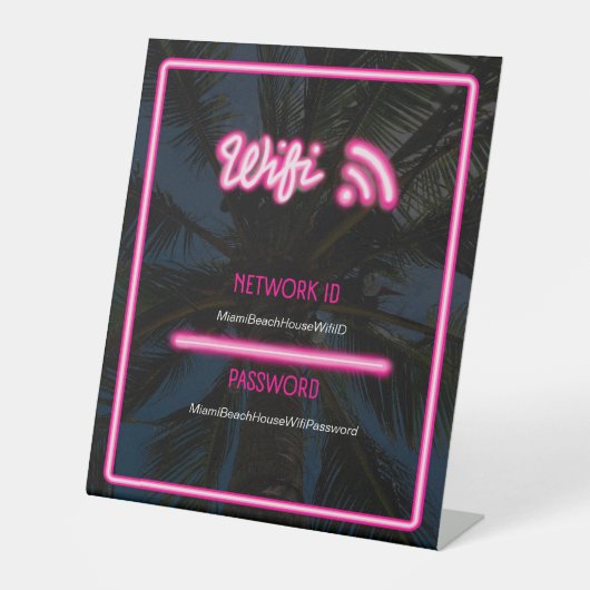 Wifi Neon Signing Pink Sockelschild (Vorderseite)