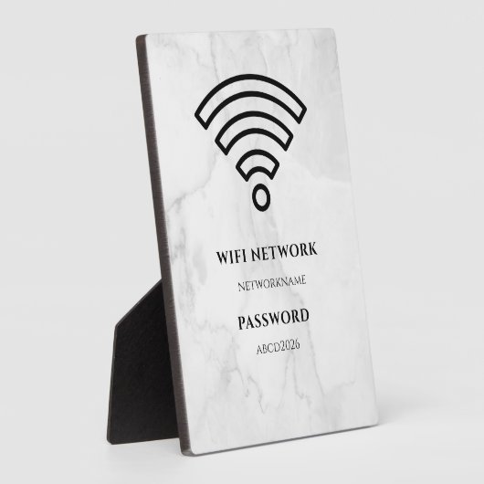 Wifi Network and Password Black Plaque Fotoplatte (Seite)