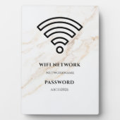 Wifi Network and Password Black Plaque Fotoplatte (Vorderseite)