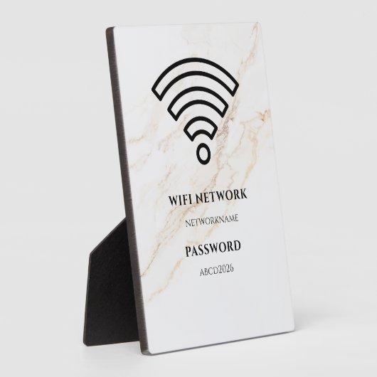 Wifi Network and Password Black Plaque Fotoplatte (Seite)