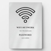 Wifi Network and Password Black Plaque Fotoplatte (Vorderseite)
