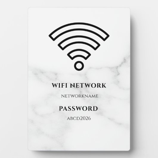 Wifi Network and Password Black Plaque Fotoplatte (Vorderseite)