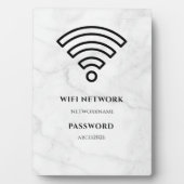 Wifi Network and Password Black Plaque Fotoplatte (Vorderseite)