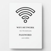 Wifi Network and Password Black Plaque Fotoplatte (Vorderseite)
