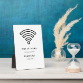 Wifi Network and Password Black Plaque Fotoplatte (Seite)