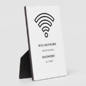 Wifi Network and Password Black Plaque Fotoplatte (Seite)