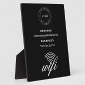 Wifi Network and Password Black Plaque Fotoplatte (Seite)