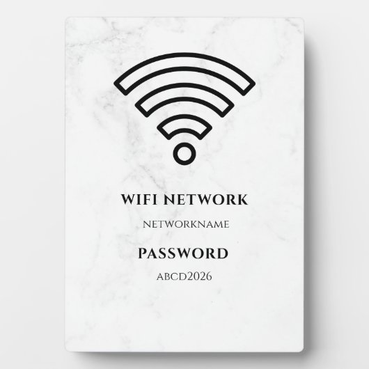 Wifi Network and Password Black Plaque Fotoplatte (Vorderseite)