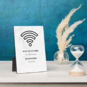 Wifi Network and Password Black Plaque Fotoplatte (Seite)