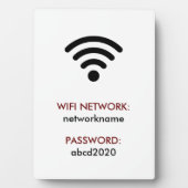 Wifi Network and Password Business Retail Fotoplatte (Vorderseite)