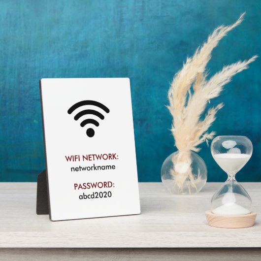 Wifi Network and Password Business Retail Fotoplatte (Seite)