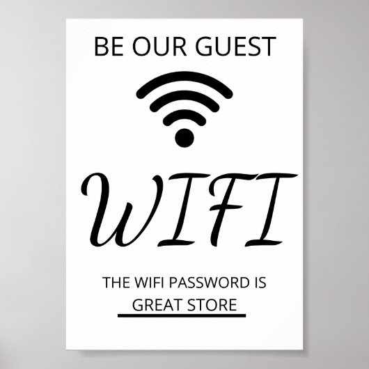 Wifi Network and Password Business Retail Poster (Vorne)