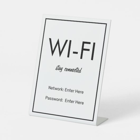 Wifi Network and Password Business Retail Sockelschild (Vorderseite)