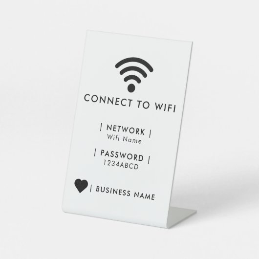 Wifi Network and Password Business Retail Sockelschild (Vorderseite)