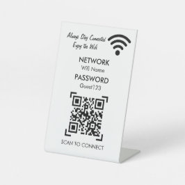 Wifi Network and Password Business Retail  Sockelschild
