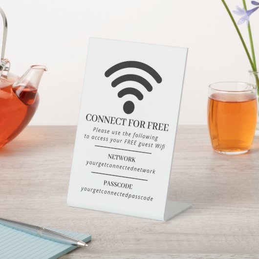 Wifi Network and Password Business Retail Sockelschild (In SItu)