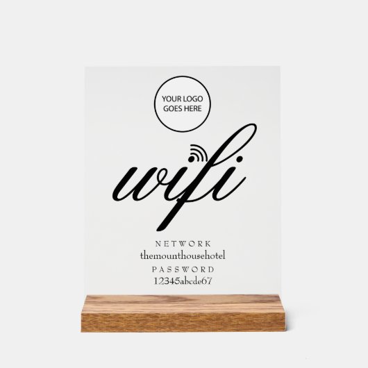 Wifi Network and Password Logo Acrylschild (Vorderseite)