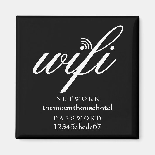 Wifi Network and Password Sign Magnet (Vorne)