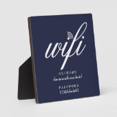 Wifi Network and Password Sign Navy Blue Fotoplatte (Vorderseite)