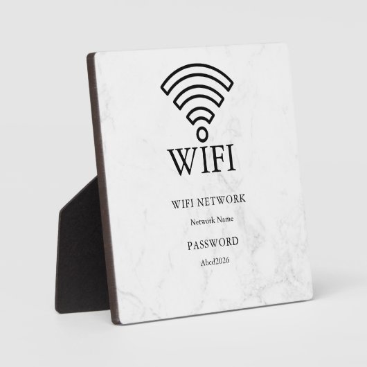 Wifi Network and Password White Plaque Fotoplatte (Vorderseite)