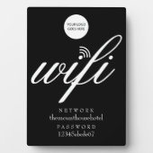 Wifi Network and Password Your Logo Sign Plaque Fotoplatte (Vorderseite)