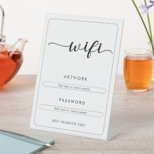 WiFi Network Password Business Café Sockelschild