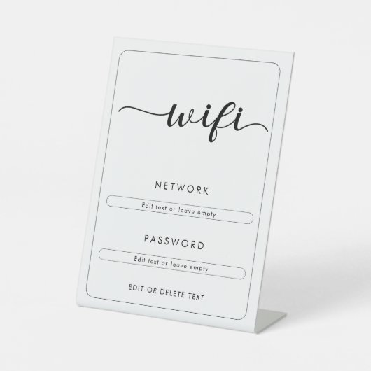 WiFi Network Password Business Café Sockelschild (Vorderseite)