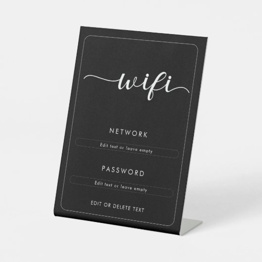 WiFi Network Password Business Café Sockelschild (Vorderseite)