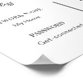 WIFI Network Password QR Code Black & White Modern Poster (Ecke)