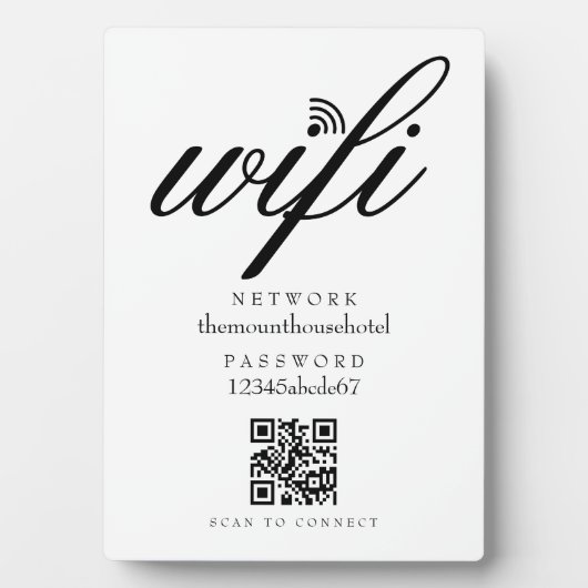 Wifi Network Password QR Code Sign Fotoplatte (Vorderseite)