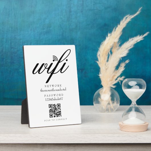 Wifi Network Password QR Code Sign Fotoplatte (Seite)