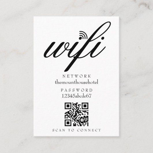 Wifi Network Password QR Code Visitenkarte (Vorderseite)